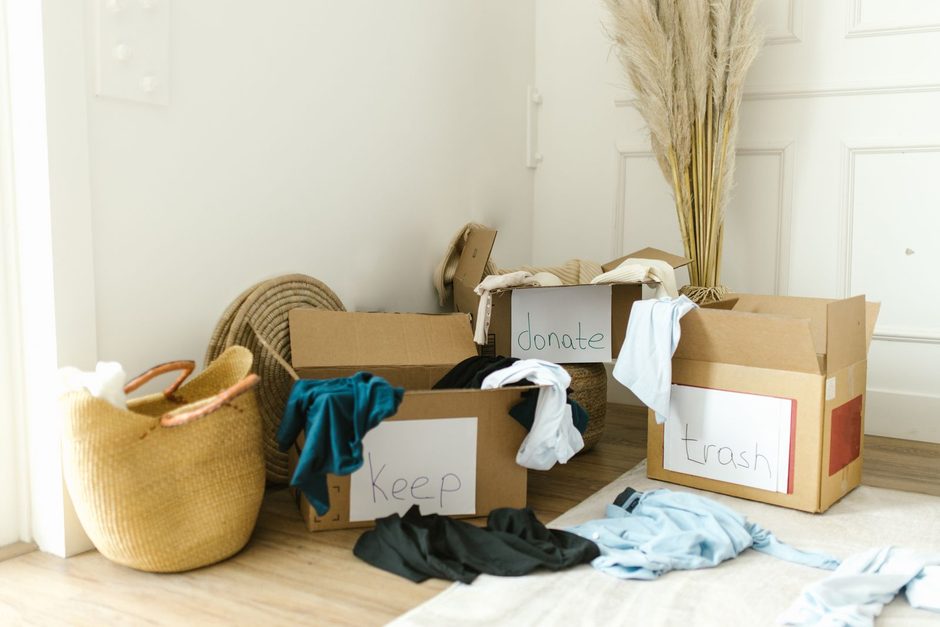 Photo by RDNE Stock project on Pexels Storage boxes and baskets with clothes being sorted for decluttering at home. Photo by RDNE Stock project on Pexels
