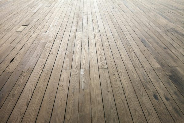 Aged wooden floor planks with natural grain