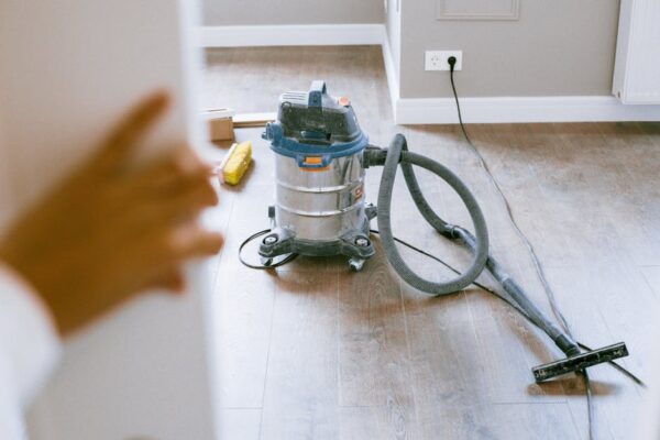 Industrial vacuum cleaner in a newly renovated apartment for a spotless finish.